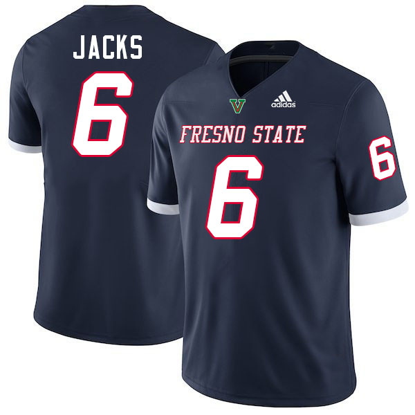 Fresno State Bulldogs #6 Jahzon Jacks College Football Jerseys,Uniforms-Navy